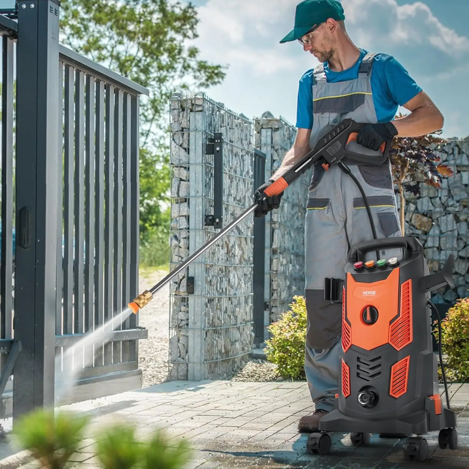 Electric Pressure Washer,2300 PSI Max. 1.9 GPM,Foam Cannon, Retractable Handle Portable to Clean Patios, Cars, Fences, Driveways