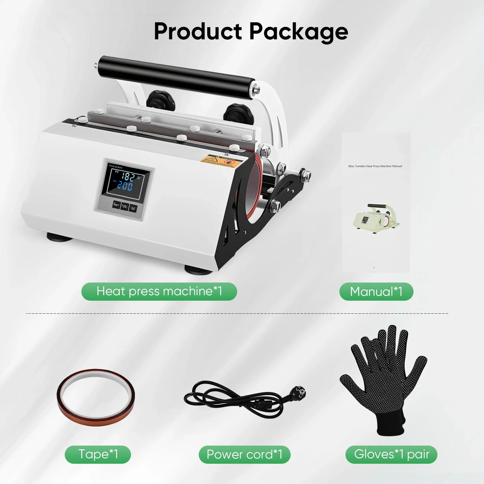 a*-10Oz to 30Oz Cup Tumbler Heat Press Touchscreen DIY Gift Ceramic Mug Heat Presser Sublimation Transfer Auto Printing Machine^