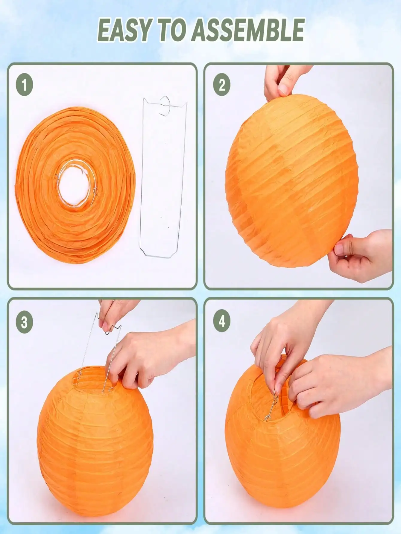 6 Pcs Jelly Fish Paper Lanterns, Pink Green Blue, for Mermaid Sea Theme Party & Event Decor