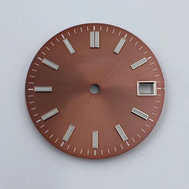 新しい28.5MMログダイアル、サンパターン、アイスブルー夜光、NH35/NH36ムーブメント改造アクセサリーに完全適合