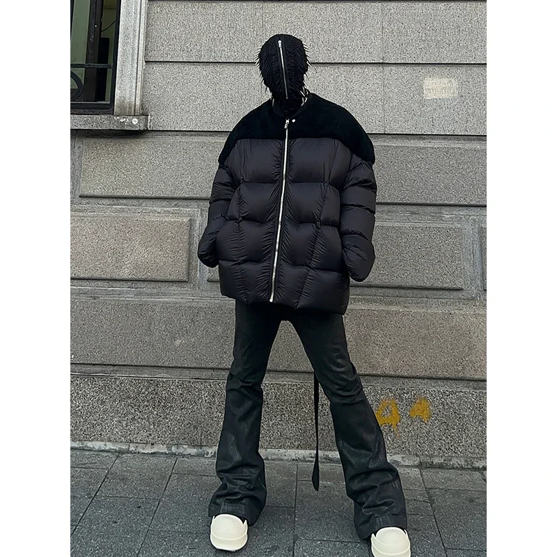 

NIGO FHDX Dark Style Fur Splicing Down Jacket Mid-length Loose Thickened Jacket Hip-hop High Street Men's Clothing #NGTOP11331