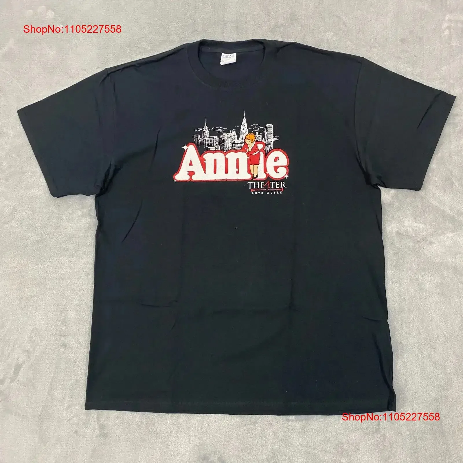 Rare Theater Arts Guild MSG Broadway ANNIE T Shirt XL Double Sided  vintage Washed Comfortable Stylish Unisex Versatile
