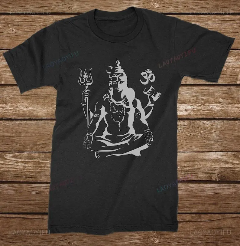 Vintage Shiva OM Meditation Graphic T Shirts God Yoga Vedic Religion Spirituality AUM Woman Man T-Shirt High Quality Cotton Tops