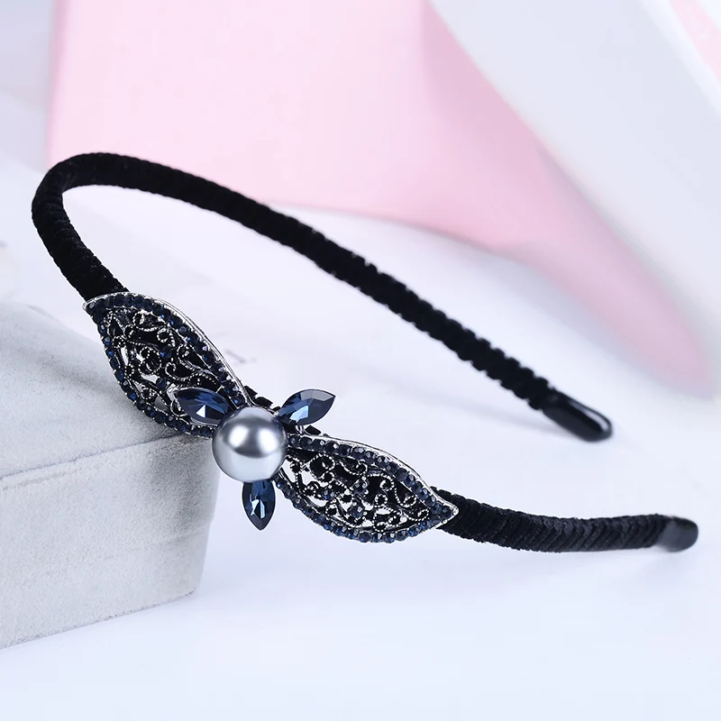 EASYA New Simple Handmade Butterfly Bowknot Hairbands Women Girls Fashion Rhinestone Crystal Flower Hair Accessories Jewelry