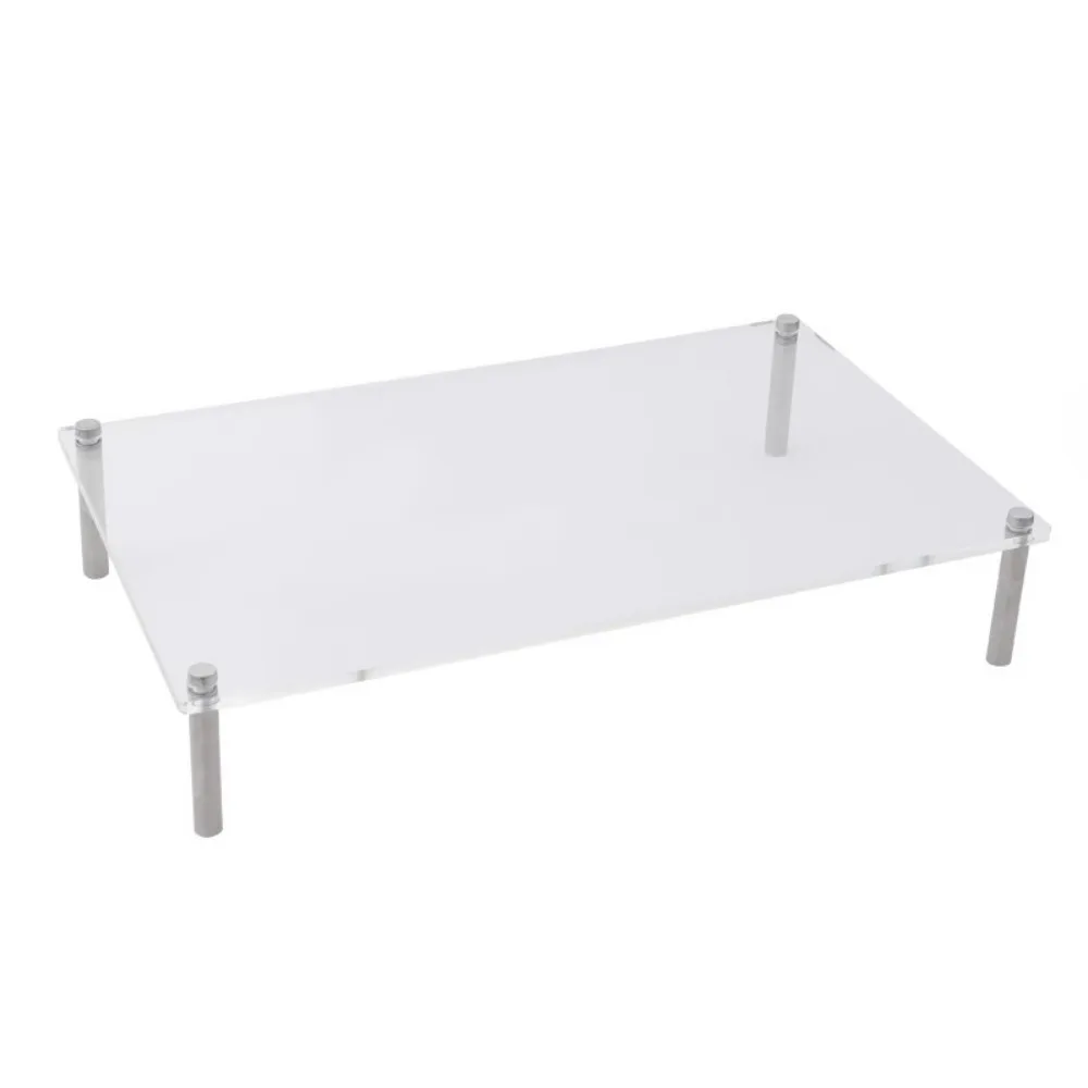 

Space-Saving Acrylic Computer Stand Stainless Steel Foot Comfortable Viewing Height Computer Screen Rack Protect Neck Non-slip