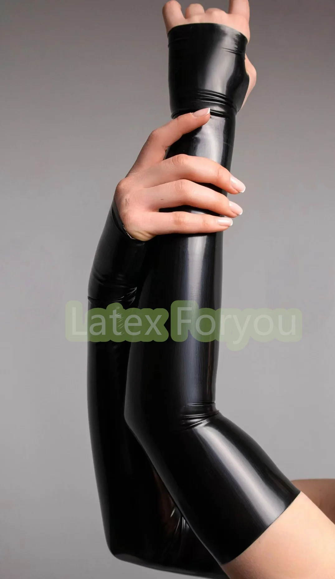 Natural Latex Fingerless Long Gloves (Opera Length) Fetish Gloves Bodysuit