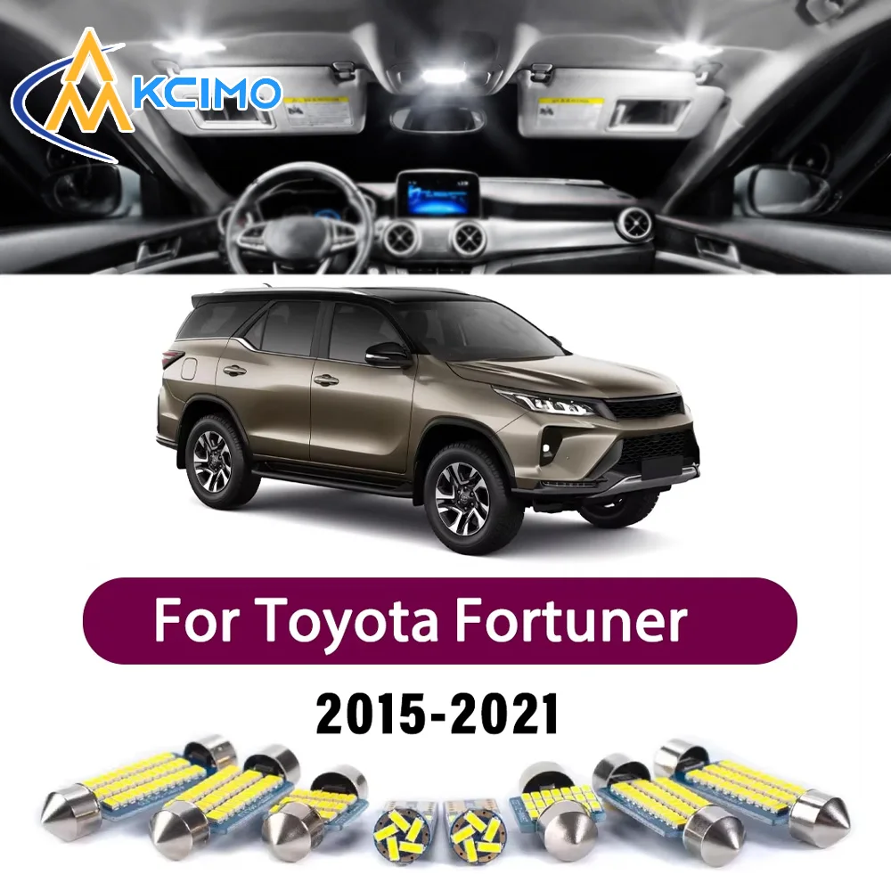 LED Interior Light Kit For Toyota Fortuner 2015-2021 Dome Map Lamp White Blue Car Accessories Super Bright