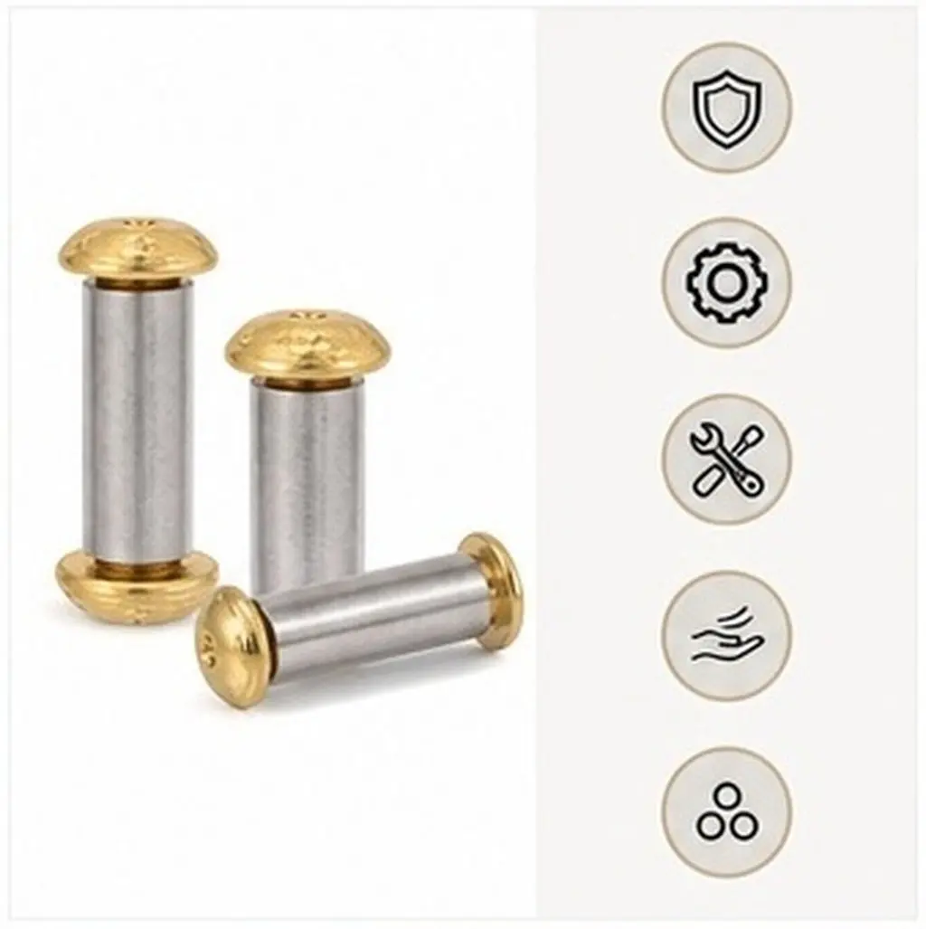4pcs Knife Handle Rivets for Chef Knives – Alloy Cutlery Repair Fasteners, Replacement Screws & Nuts