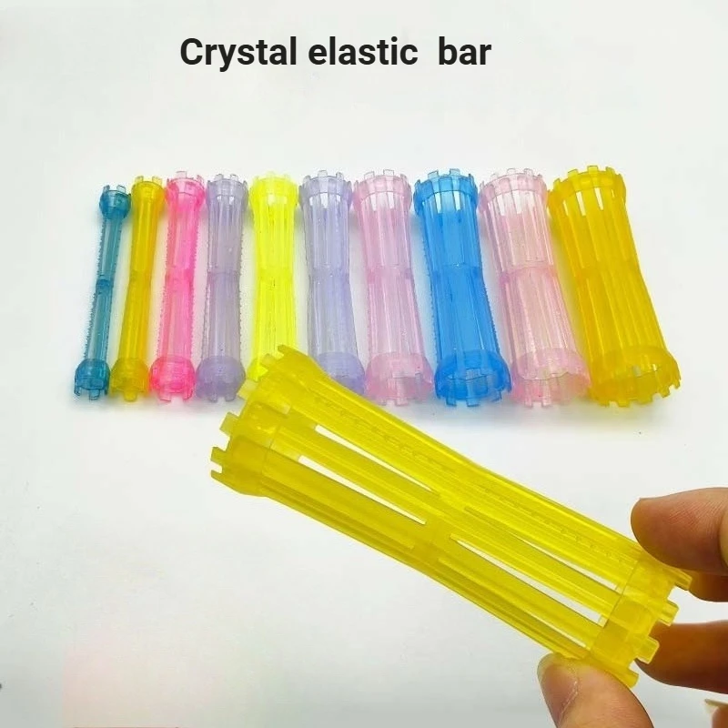

10pcs Clear Perm Rods Heatless Hair Rollers Cold Wave Rods Elastic Mesh Design Hair Curler Bar DIY Hairdressing Tool Accessories