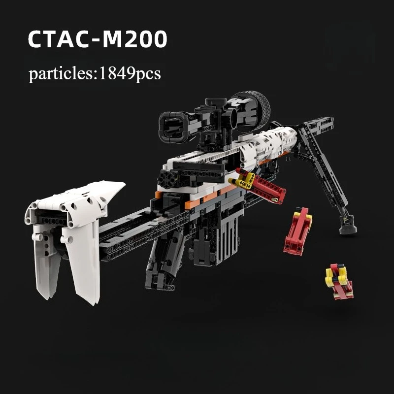 MOC Building Block Toy Gun High-difficulty Tech-savvy Assembled Ejector-type Sniper Rifle M200 Adult bricks Gift