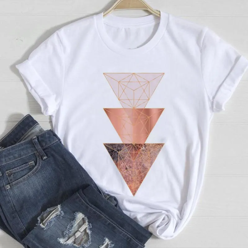 New Geometric Pattern Women\'s T-shirt Summer Fashion Casual Top Harajuku Style Graphic Tshirts  Oversized T Shirt