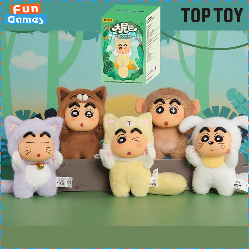 

New TOPTOY Blind Box Crayon Shin-chan Big Tail Series Mystery Box Anime Figure Custom Vinyl Plush Pendant Cute Toy Ornament Gift