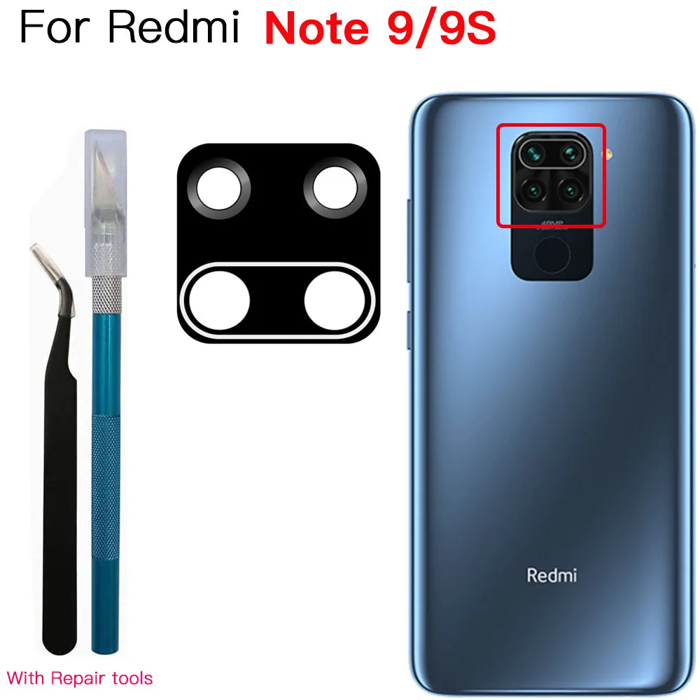 Back Camera Glass For Xiaomi Redmi Note 9 9s 10 10 Pro Rear Camera Lens With Adhesive And Remove Tools Repair Replacement