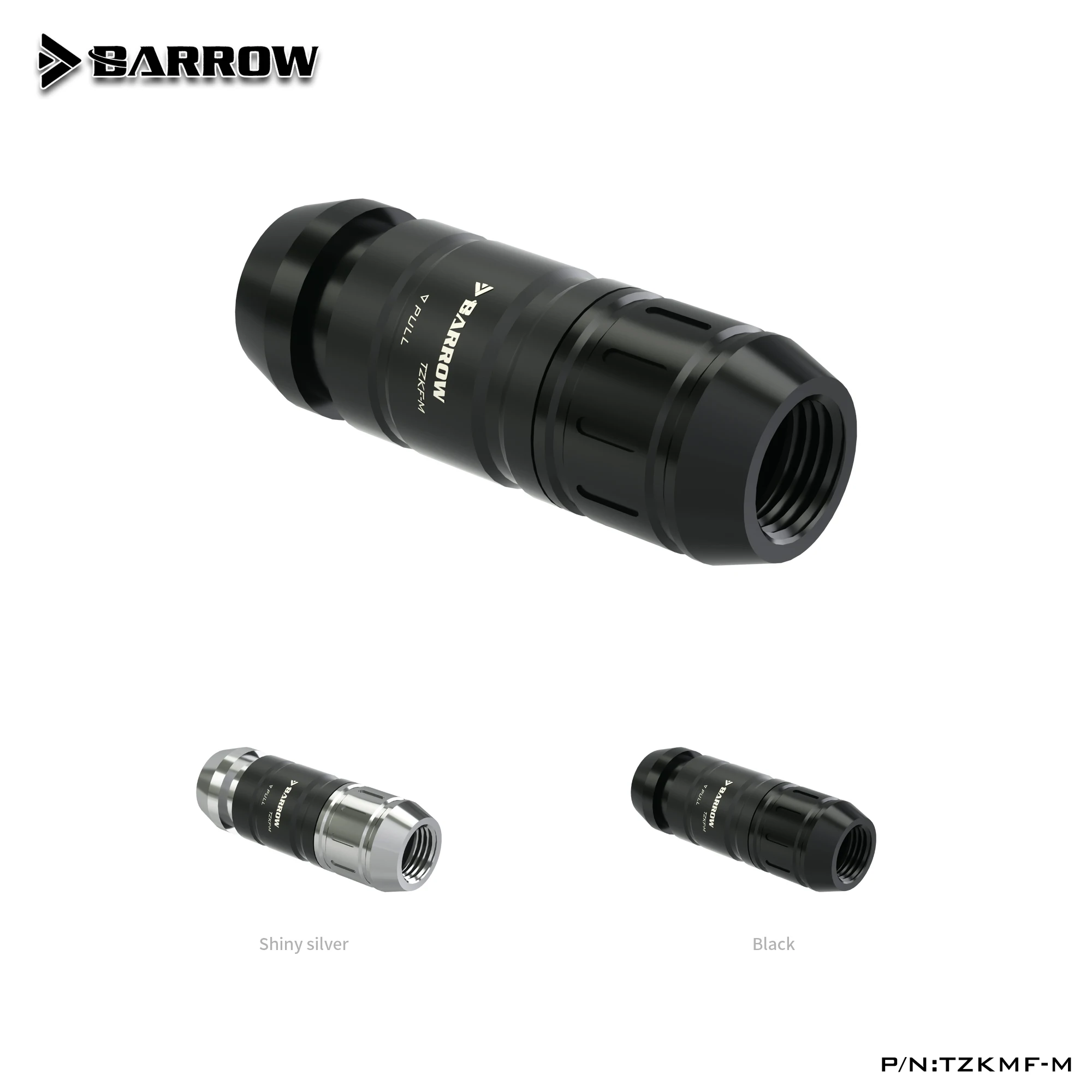 Barrow  Double sided Water Stop Valve Boutique Quick Cut off Water Valve Hard Tube Water Cooling Fitting Black Silver TZKMF-M