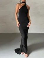 Neon Y2K Clothes One Shoulder Sleeveless Backless Ruched Bodycon Maxi Dresses For Women Club Birthday Party Evening Prom - Image 2