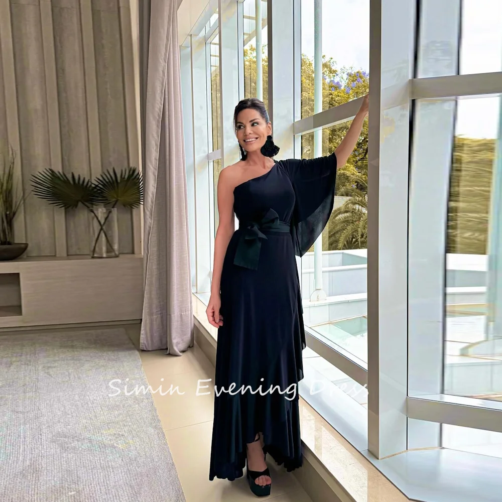 

Simin فستانس Customized Straight One-shoulder Saudi Tiered Ruffle Prom Gown Chiffon Evening Elegant Party dresses for women 2024