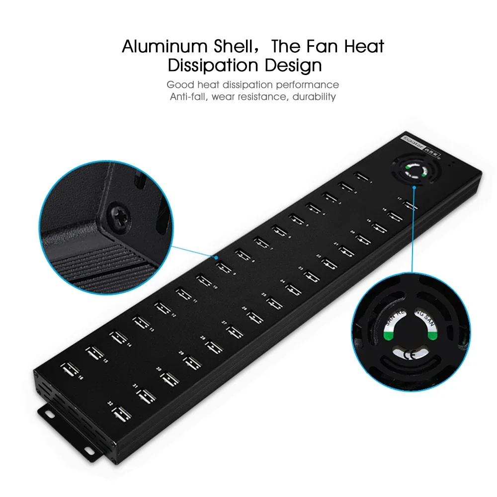 Sipolar powered usb 2.0 hub 32 port aluminum ROHS charger for mobile phone tablet A-832 image 2