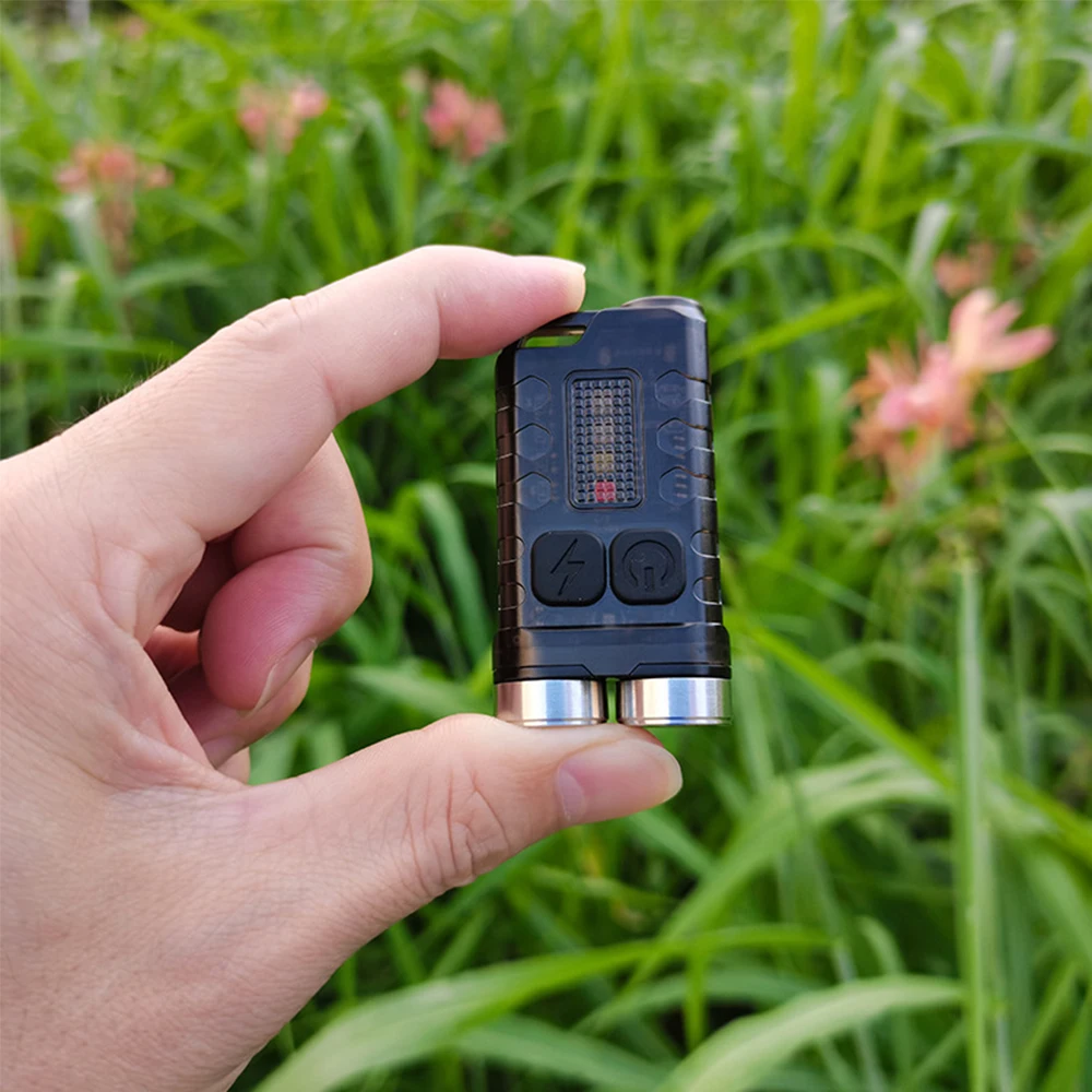 Ultra Bright Mini Pocket Magnetic LED Flashlight Keychain Flashlight EDC Flashlight Torch Type-C Rechargeable Camping Lantern