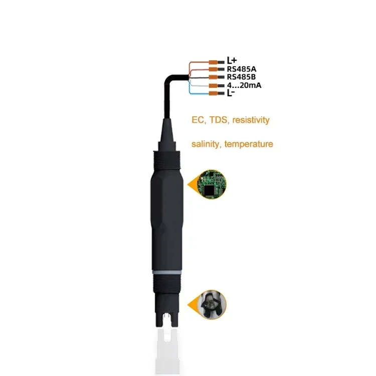 Online Conductivity Probe RS485 EC Sensor Electrode  Salinity Sensor TDS Probe Conductivity Sensor 4 20ma