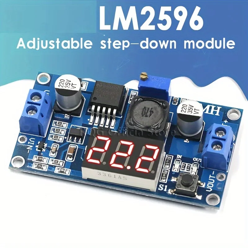 3A DC-DC LM2596 Buck Converter High Efficiency Voltage Regulator with LED Display & Adjustable Output 4-40V to 1.5-35V