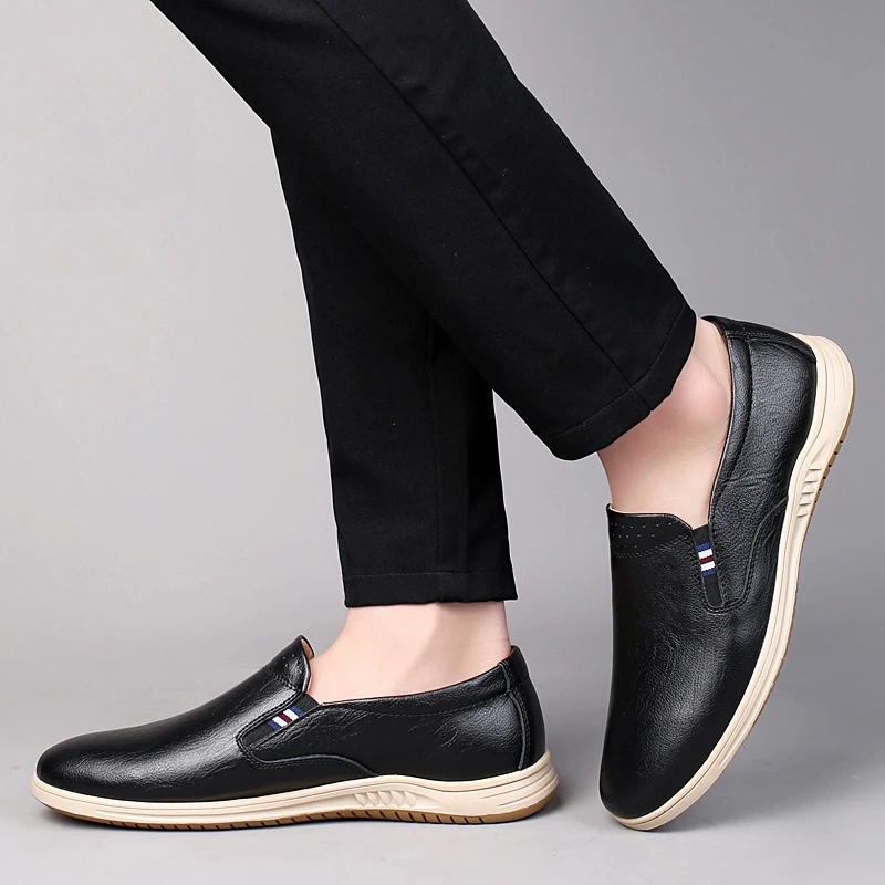 Men Leather Shoes Men Casual Luxury Brand Handmade Penny Loafers Men Slip On Flats Driving Dress Shoes