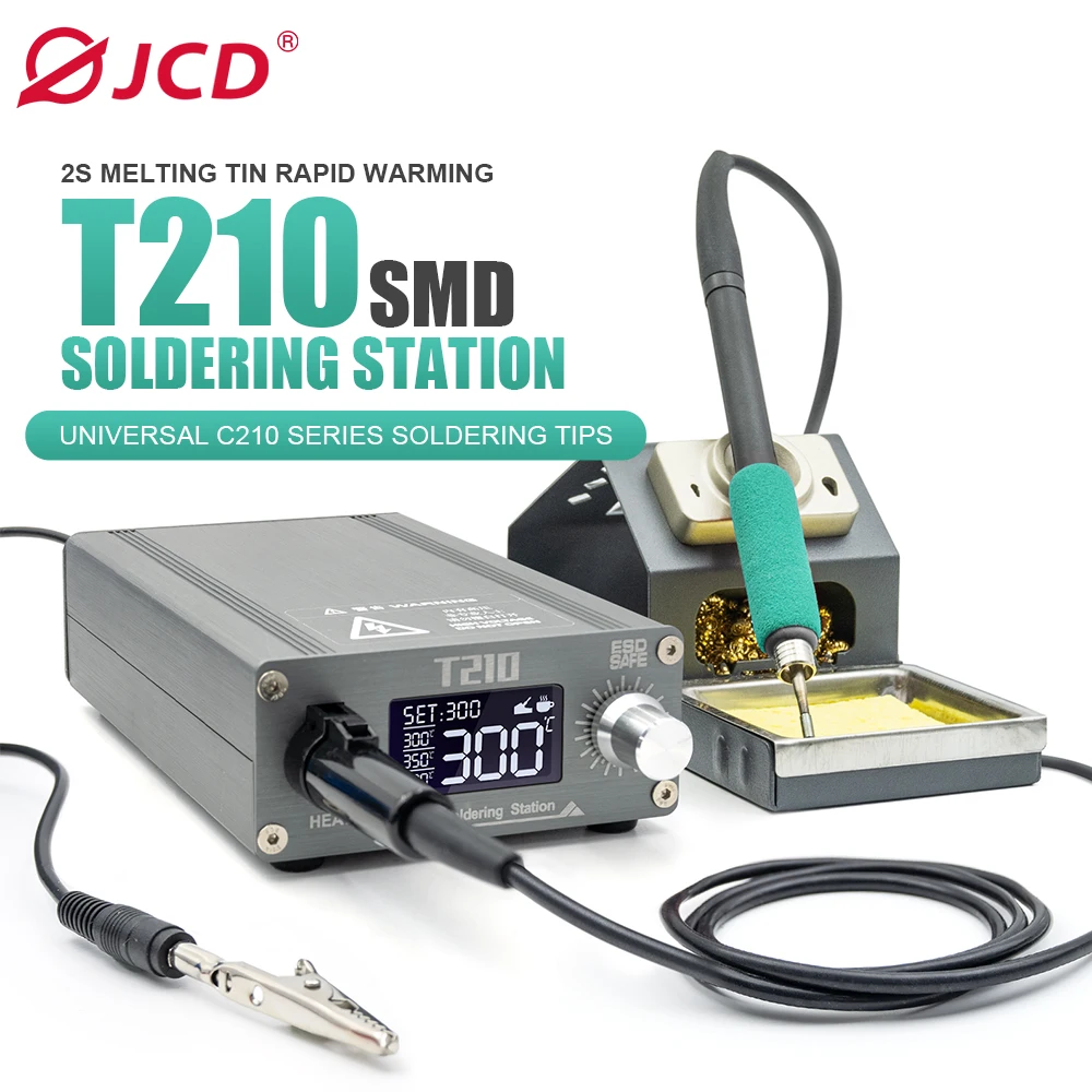 JCD T210 Smart Soldering Station Digital Welding Equipment Solder Machine for Electronic Mobile Phone PCB Repair Tools C210 Tip