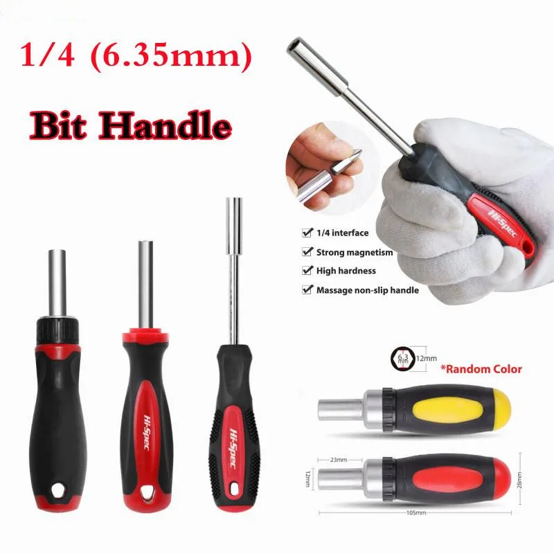 1/4 (6.35mm) Ratchet Screwdriver Bit Holder Handle Multifunctional Magnetic Bit Driver For Slotted Hex Torx Phillips Bit