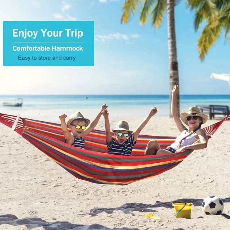 

‌Multipurpose Canvas Swing Hammock – Perfect for Backpacking, Beach, or Garden Relaxation