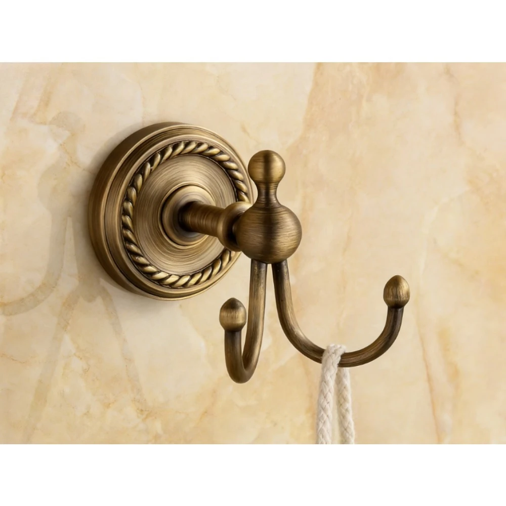 

Латунный крючок для халата в европейском стиле, ретро-крючок для ванной комнаты, артефакт для домашней ванной комнаты