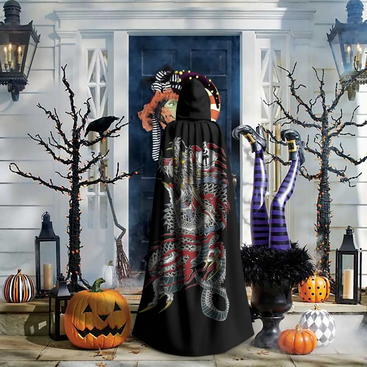 

Kiryu Kazuma - Dragon Of Dojima (Yakuza) Long Hooded Cloak Witch Medieval Costume Cosplay Cape HalloweenParty Adult Unisex