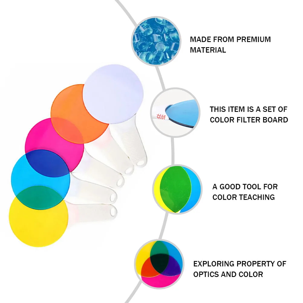 

Color Filter Board Set Kids Cognitive Toy Light Filters Educational Material Optics Physics Montessori Teaching Tool ABS