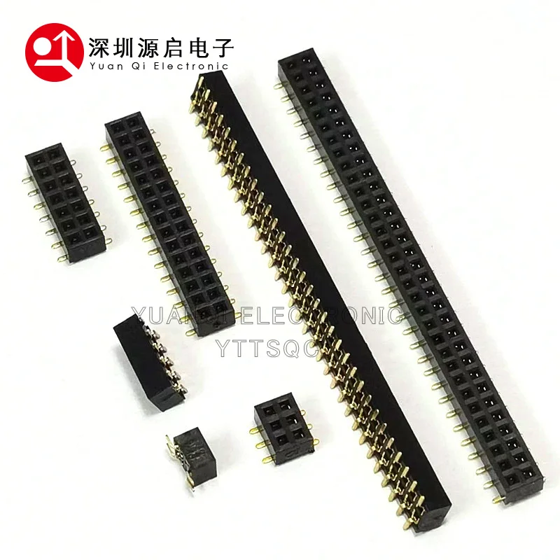 Perfil Bajo 1,27mm doble fila hembra Pin encabezado plástico altura 2,0 Pinheader PCB Socket SMT 2*3/4/5/6/10/12/15/9/2/8/50P 1U PA6T