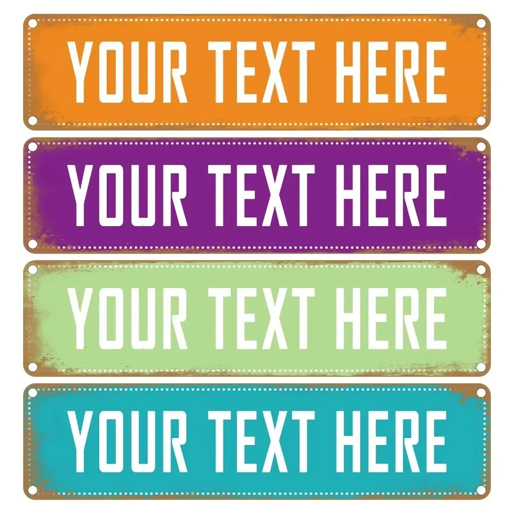 CIFbuy Vintage Rusty Teal Rivet Aluminum Sign 40x10cm, Personalized Custom Text Wall Plaque Weatherproof Bar Cafe Decor