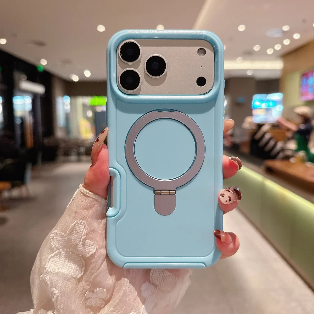 Military Grade OTT Magnetic Ring Stand Armor Case For iPhone 18 Pro Max 17 16 15 14 Plus Wireless Charging Anti-Drop Cover Box