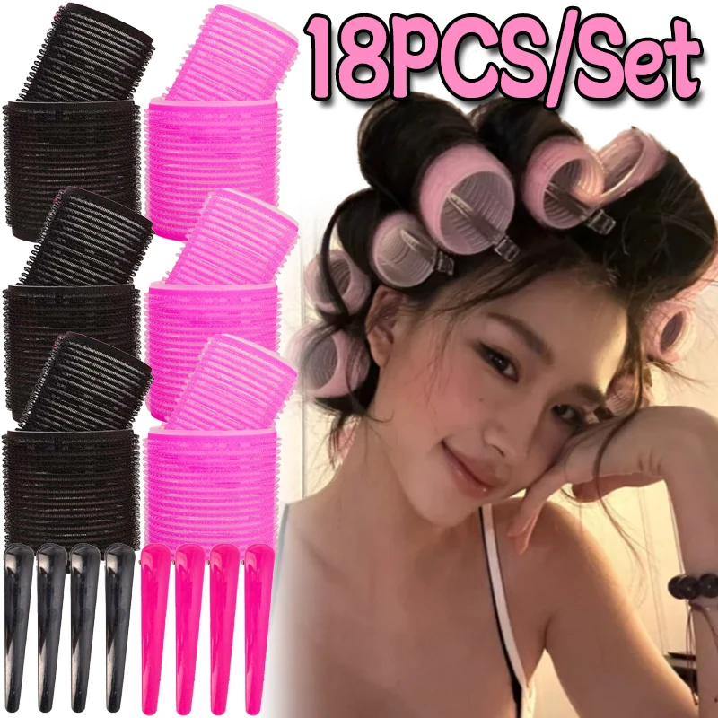 Self Grip Hair Rollers No Heat Natural Hair Curler Bangs Volume Self Adhesive Easy To Use Hair Hook Loop DIY Hairdressing Tools