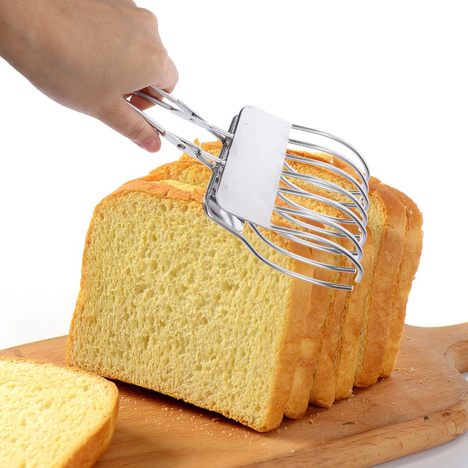 

Stainless Steel Slicing Tong Bakery Metal Tongs for Cooking Slicing Bread Ham Beef Versatile Kitchen Tool Grilling Baking Safe