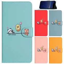 3D Animal Phone Case for Funda Samsung Galaxy S25 S24 Ultra S23 FE S22 S21 S20 Plus A55 A15 Case Leather Wallet Flip Cover Women