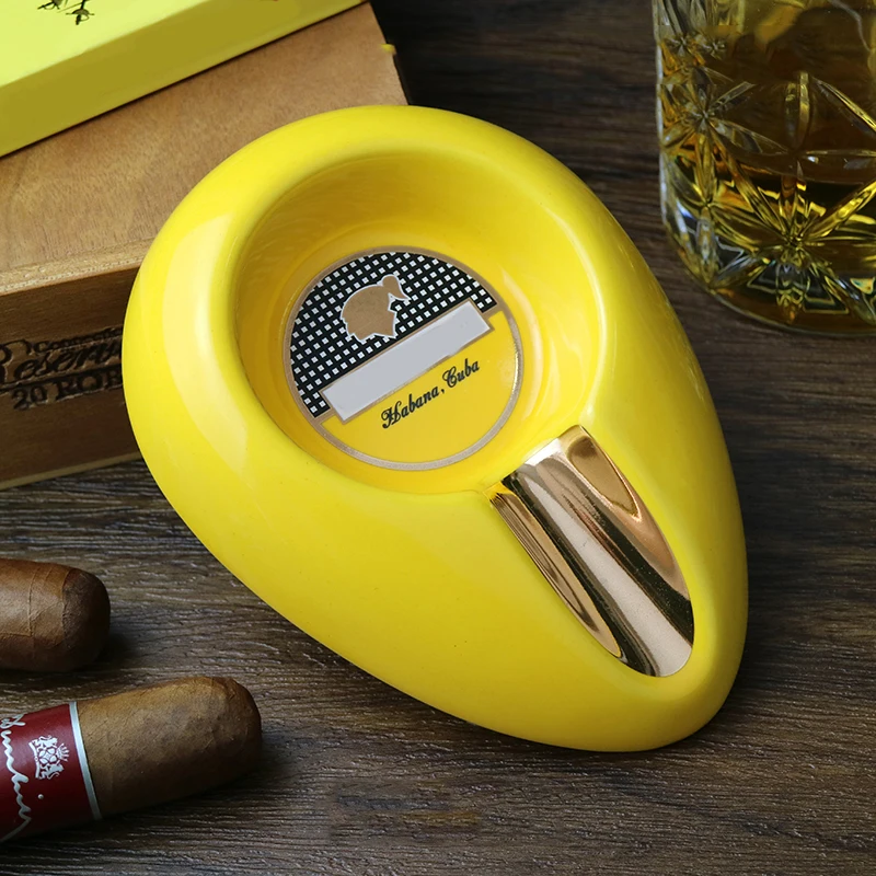 

Portable Cigar Ashtray Single Home Ceramic Ashtray Luxury Tobacco 1 Rest Holder Cigar Ash Tray Gadgets Smoking Accessories Gift