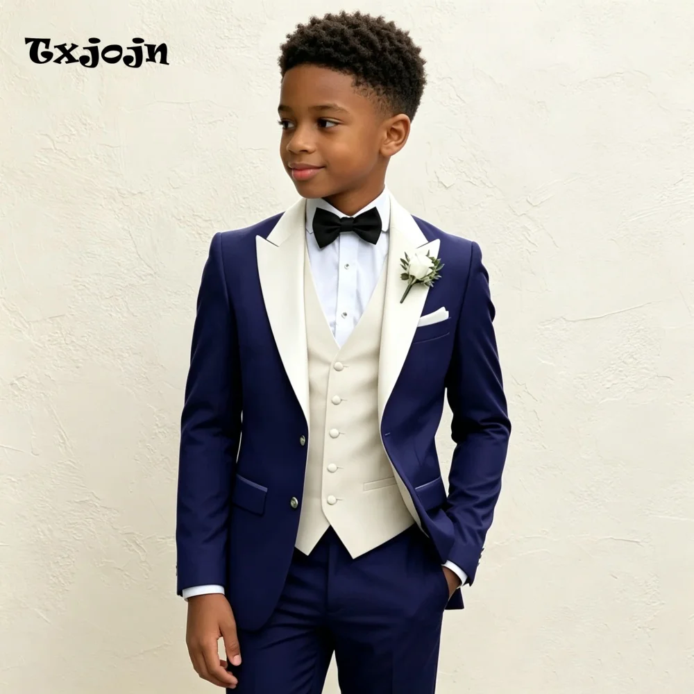 Homecoming Boys Suits Jacket Vest Pants 3 Piece Set Formal Wedding Tuxedo Fashion Clothes for Kids Blazer Elegant Child Clothes