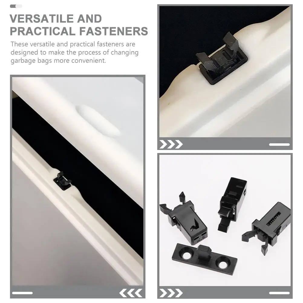 24 Pcs Trash Can Lock Buckle Bins Waste Plastic Universal Push Spring Latch Garbage Locks Black White Clips Easy Install