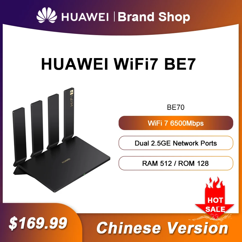 

Huawei BE7 Wi-Fi маршрутизатор двухдиапазонный усилитель сигнала Wi-Fi 7 6500 Мбит/с беспроводной повторитель с двумя сетевыми портами 2,5GE для дома