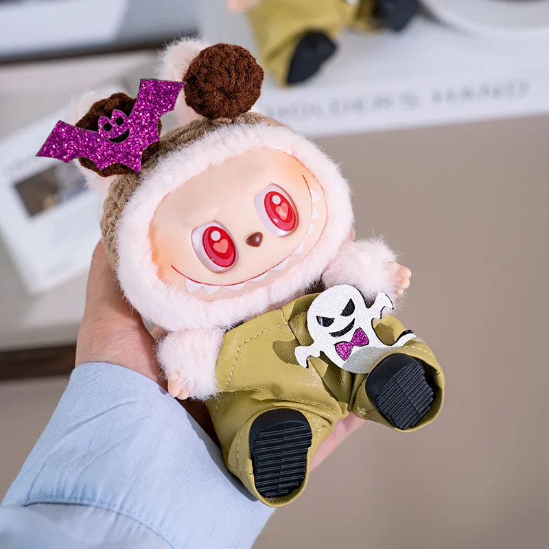 

Набор Evil Ghost для 3,0, одежда Labubu, 17 см, кукла, модные брюки на Хэллоуин, повязка на голову, аксессуары, подарок на Рождество и Хэллоуин