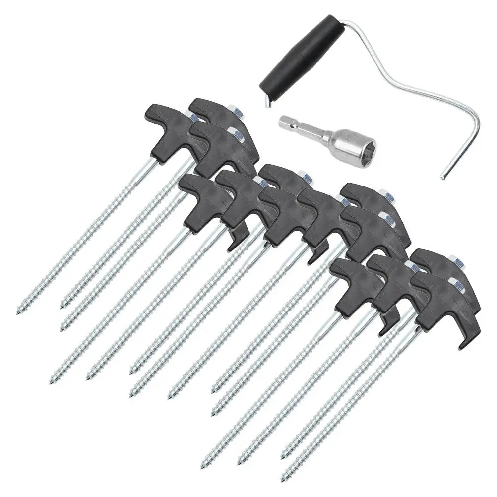 

1Set Strong Tent Stakes Steel Ground Nails for Camping Tents Tarps Trees Heavy Duty Outdoor Use Tree Stake Kit
