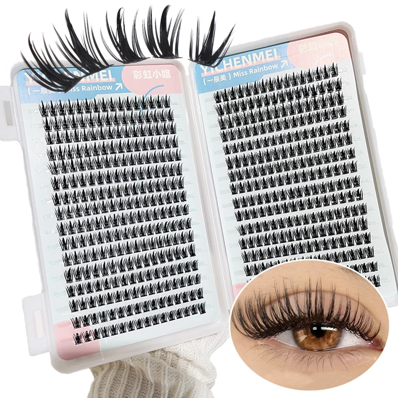 512 Clusters Large Capacity False Eyelashes Natural Curled Thick Soft Comfortable DIY Eyelash Book Korean Makeup Individual Lash