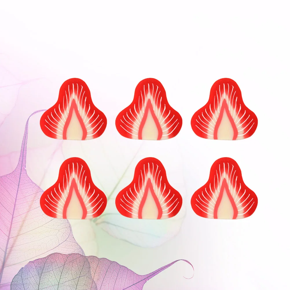 

10pcs Fake Strawberry Slices PVC Material Home Decor Indoor Fruit Photo Prop Teaching Tool Lifelike namentStrawberry Slice