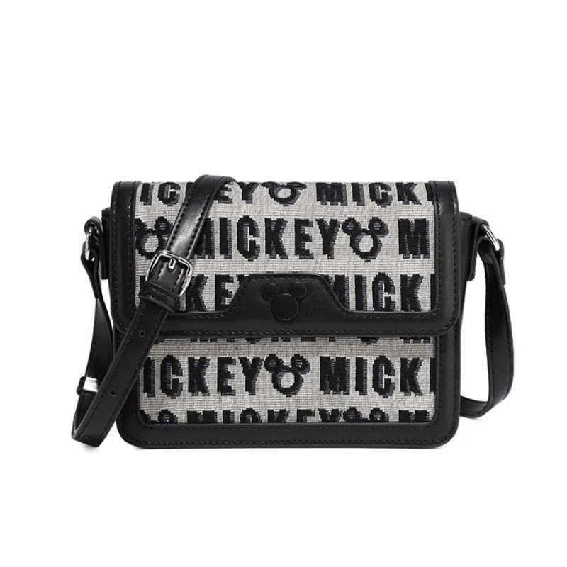 Borsa a tracolla mini quadrata Disney Topolino Borsa da donna per uso quotidiano con ricamo a lettera casual