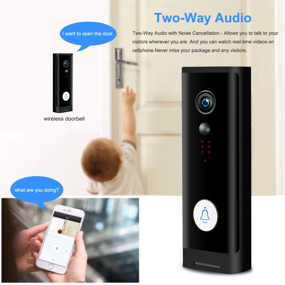 EYE4U Smart WiFi Video Doorbell Camera Visual Intercom With Chime Wireless Home Security Camera Night vision IP Door Bell Tuya