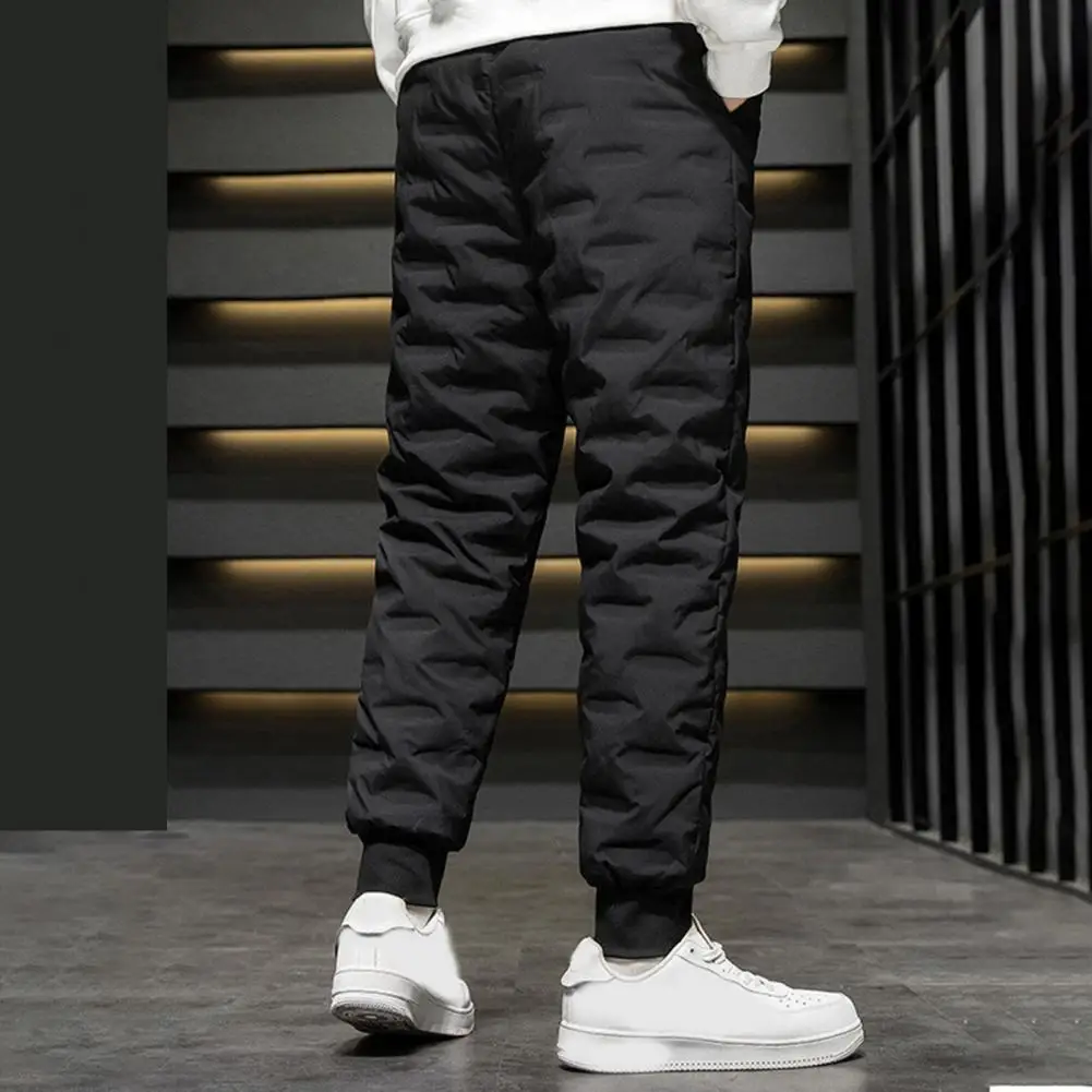 Winter Men Sweatpants Casual Fleece Warml Thicken Joggers Pants Windproof Black Male Thermal Trousers