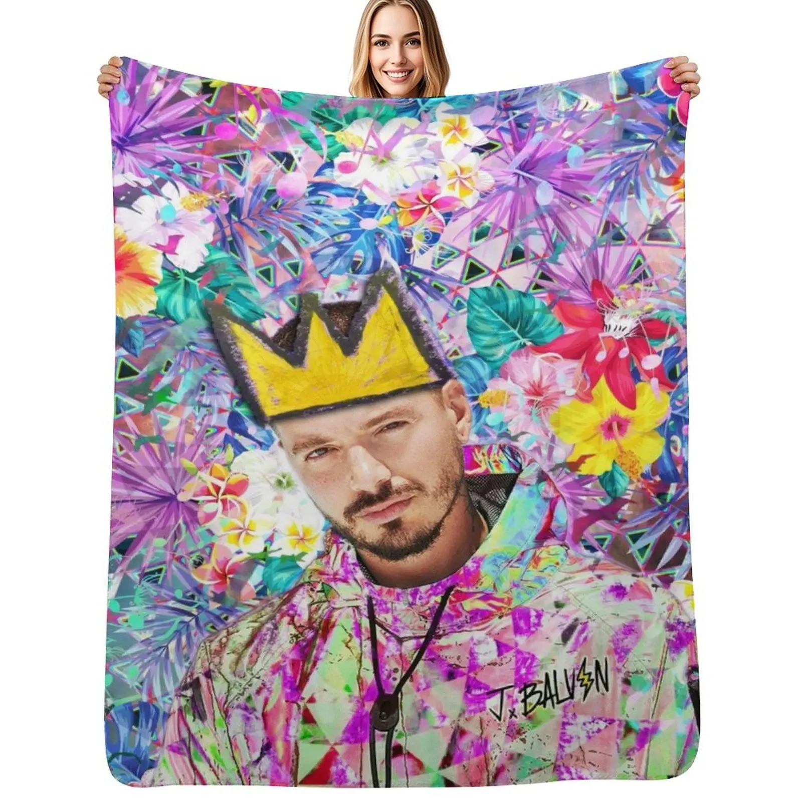 J Balvin Portrait artwork Throw Blanket Decorative Soft Throw Blanket for Couch Sofa