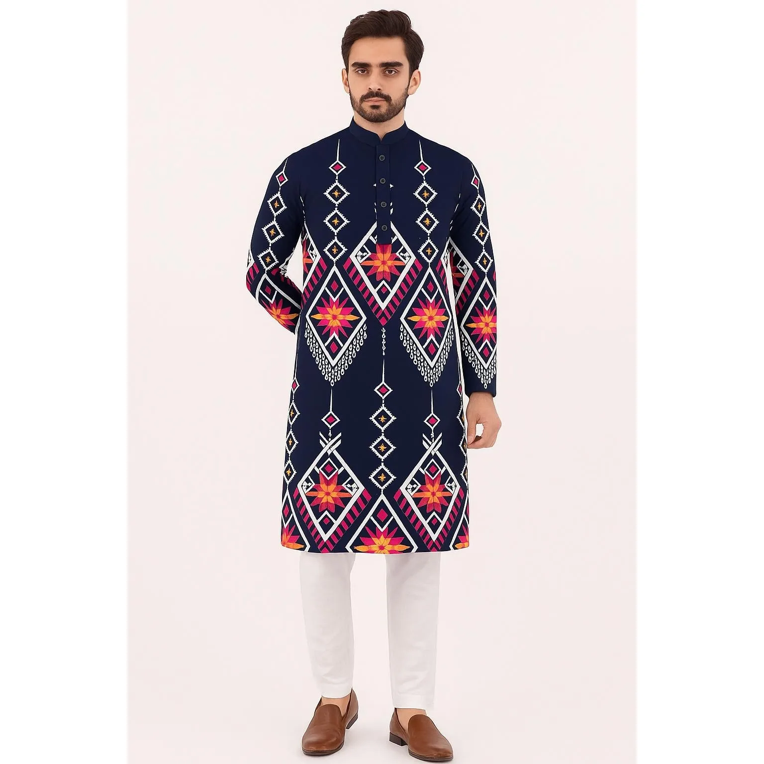 الرجال الإسلامية العربية المرقعة مخطط التطريز عيد مسلم رداء طويل جوبا عبايات فضفاضة غير رسمية 2026 المغرب دبي جلابية #1